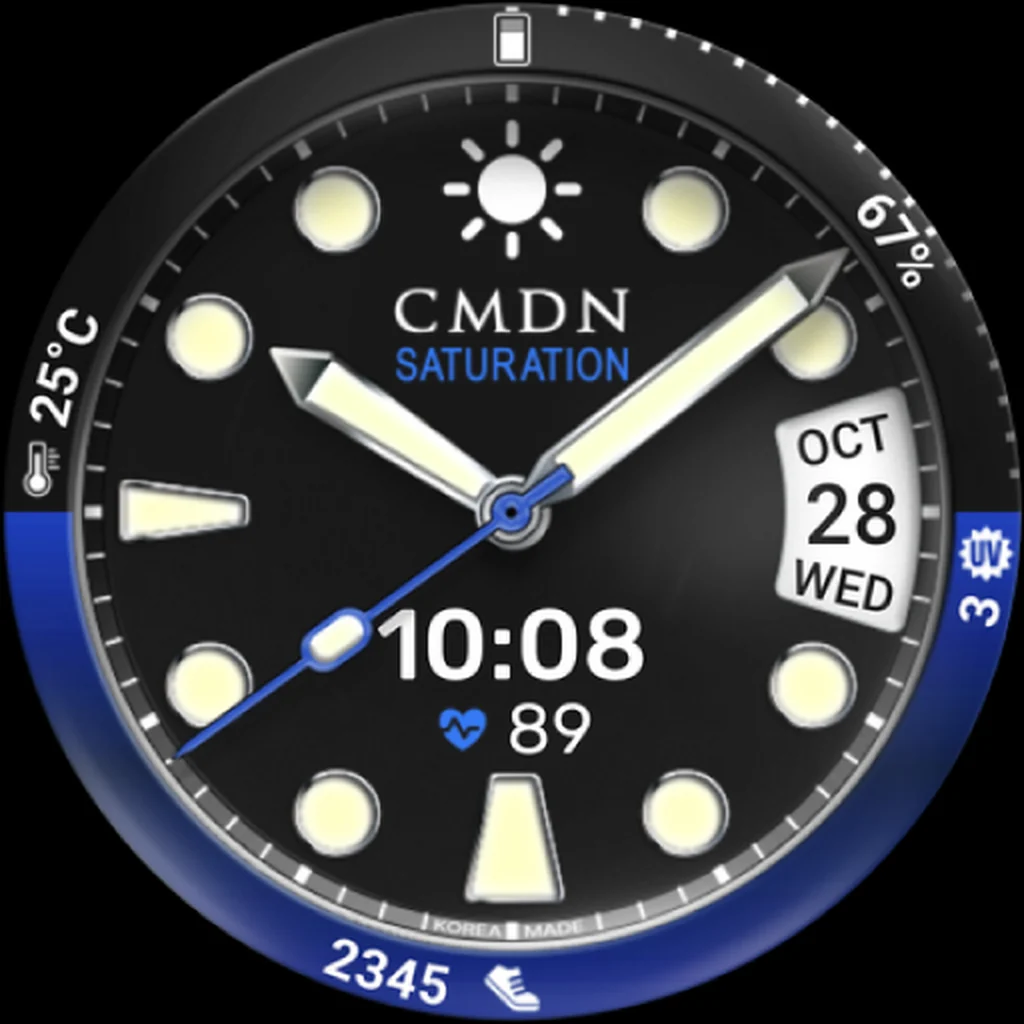 Digital Diver — Black · blue bezel