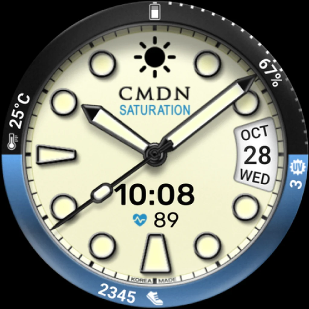 Digital Diver — Cream dial · blue