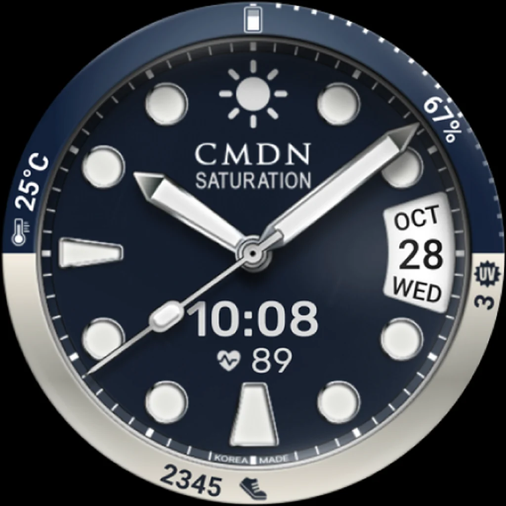 Digital Diver — Navy dial · silver bezel