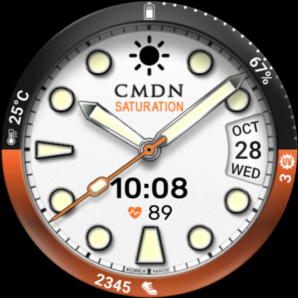 Digital Diver — White dial · orange