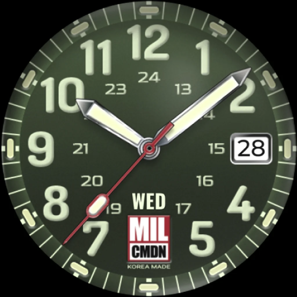 24H Military — Green · Mint white numerals