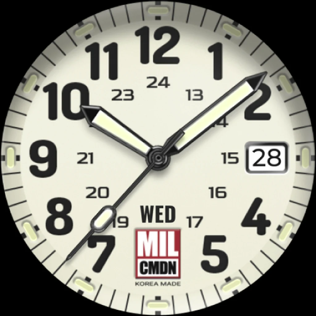 24H Military — Ivory · Black numerals