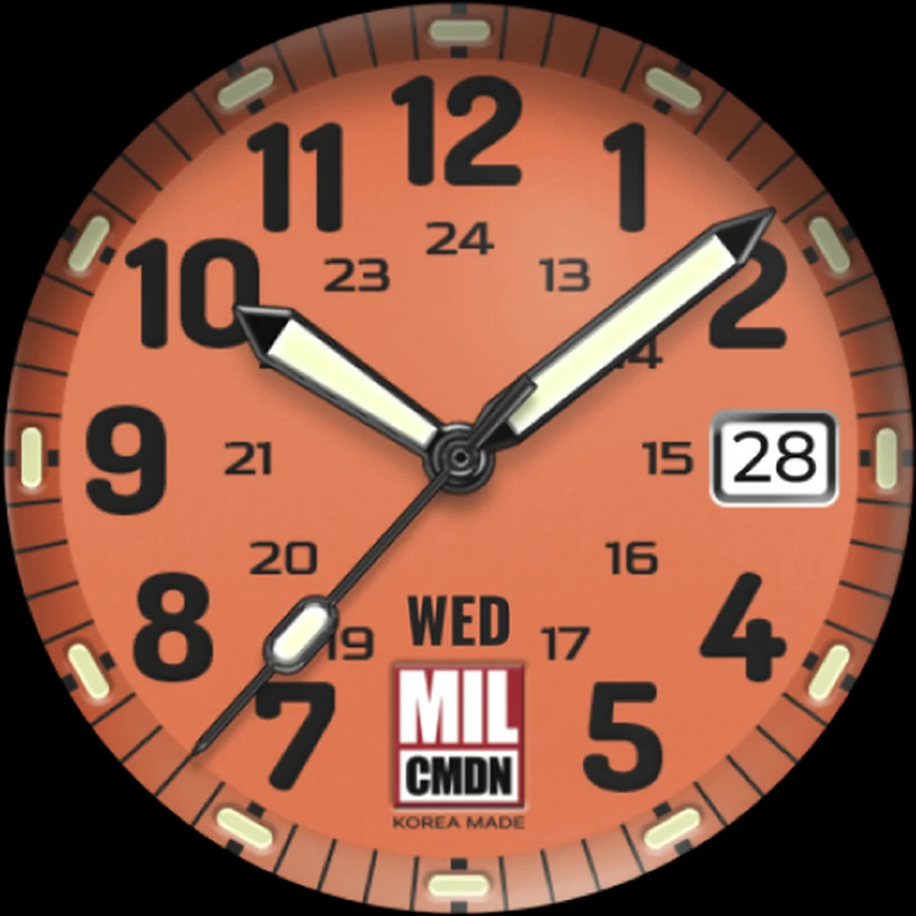 24H Military — Orange · Black numerals
