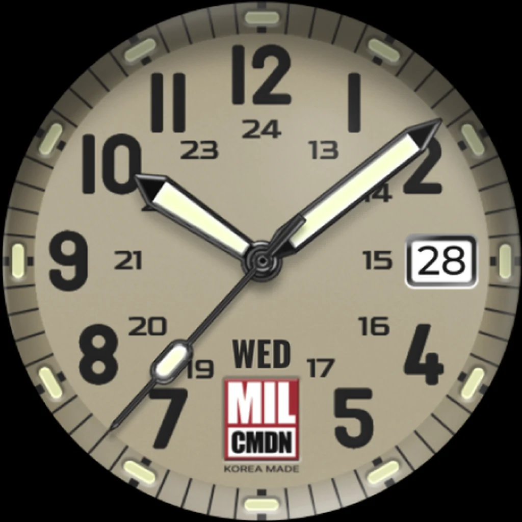 24H Military — Sand · Black squared numerals