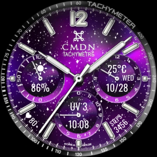 Starry Night Chrono — Violet · Silver