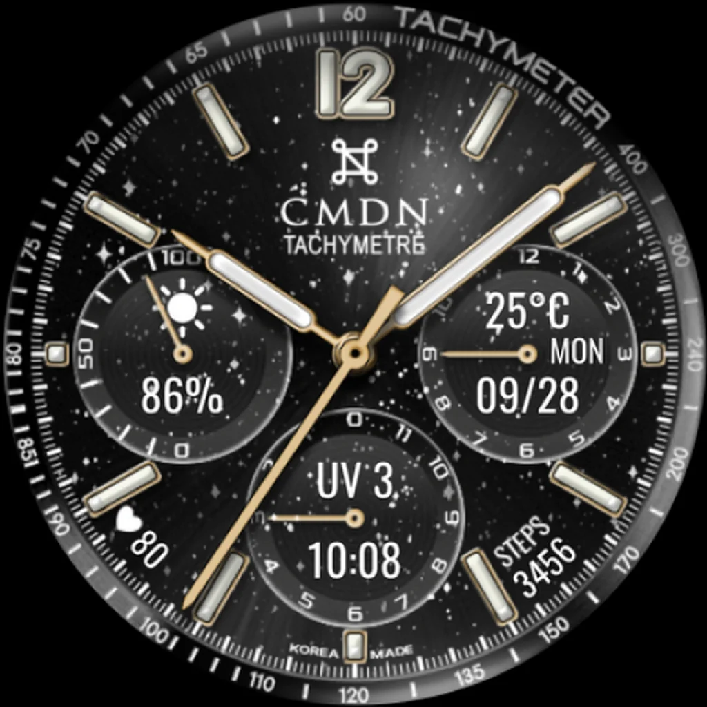 Starry Night Chrono — Black · Gold