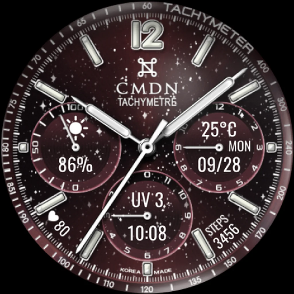 Starry Night Chrono — Burgundy · Silver