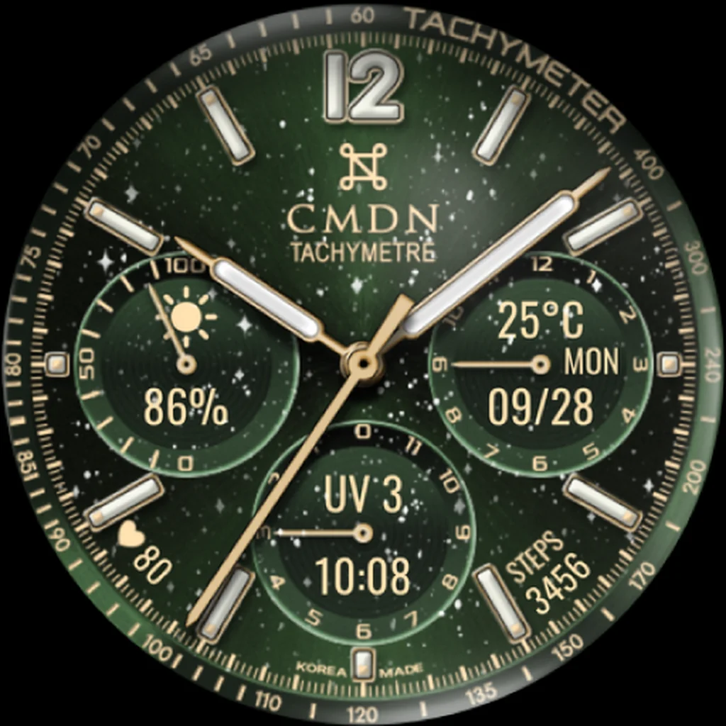 Starry Night Chrono — Green · Gold