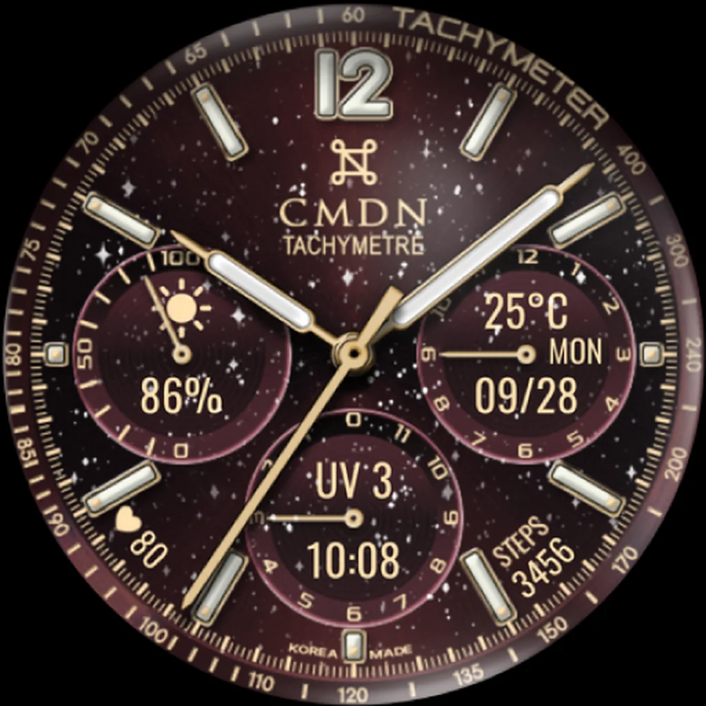 Starry Night Chrono — Burgundy · Gold