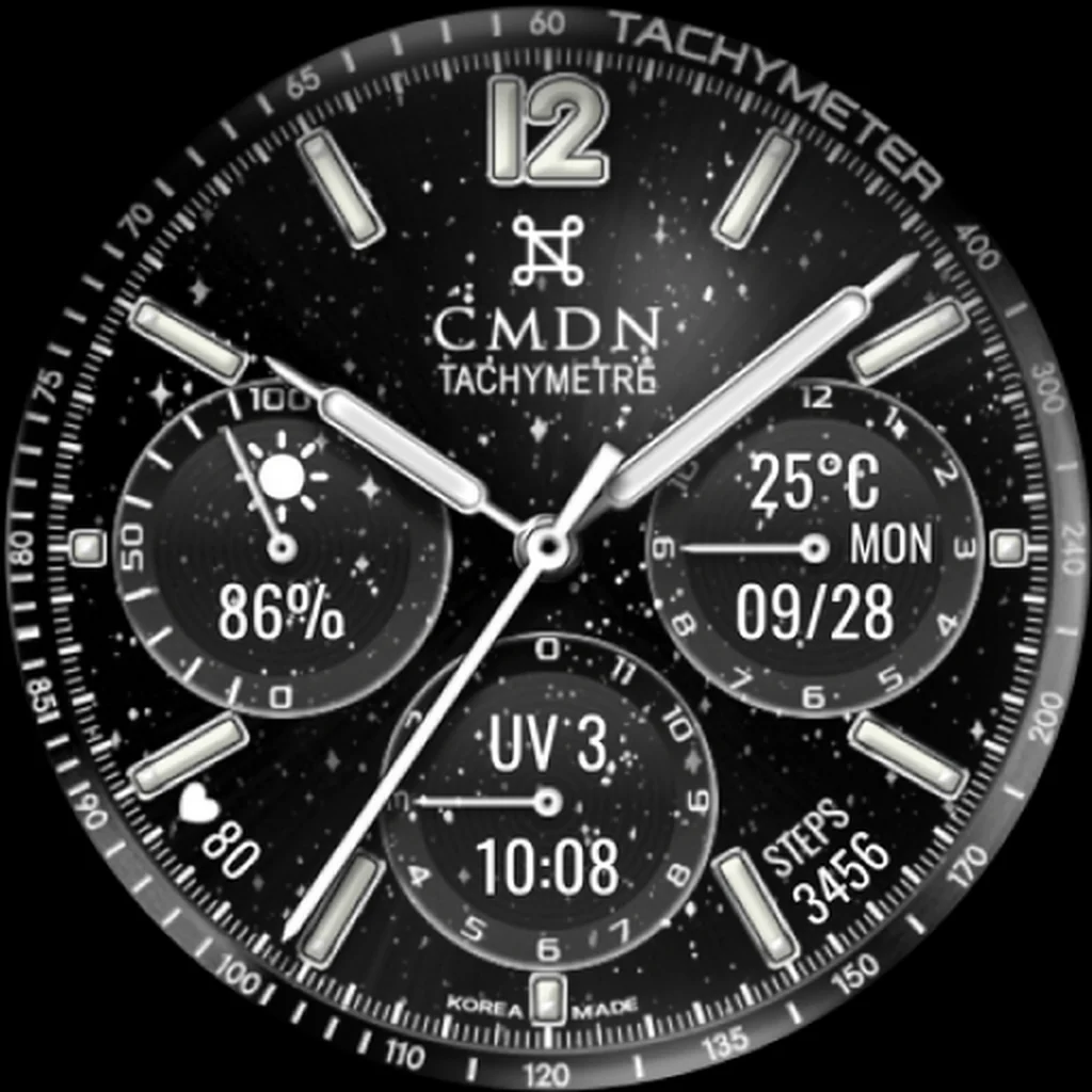 Starry Night Chrono — Matte black · Silver