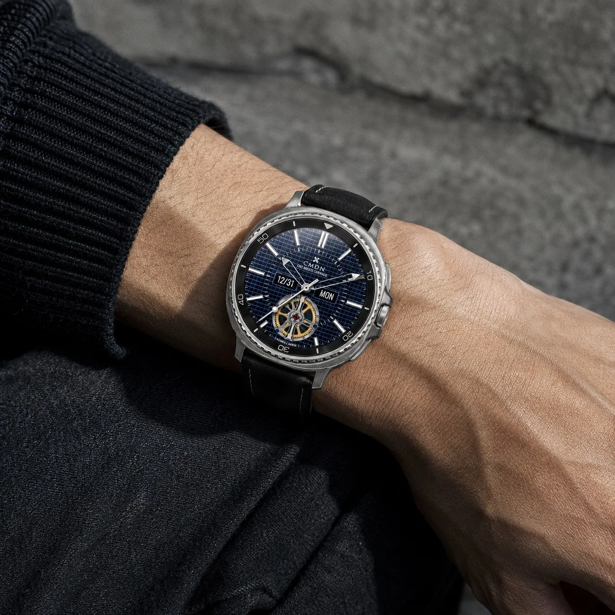 뚜르비옹 네이비 — Tourbillon Watch Face Navy